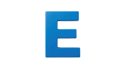Isolated Blue Letter E