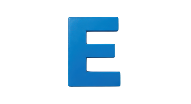 Isolated Blue Letter E