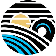 the sun sets and rises over the ocean