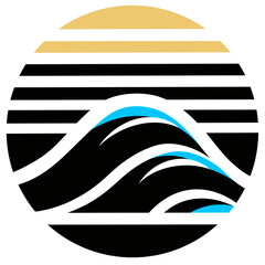 the sun sets and rises over the ocean