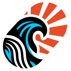 the sun sets and rises over the ocean