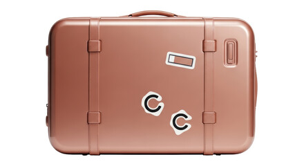 Isolated Pink Suitcase with Stickers