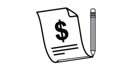 Isolated Dollar Bill and Pencil