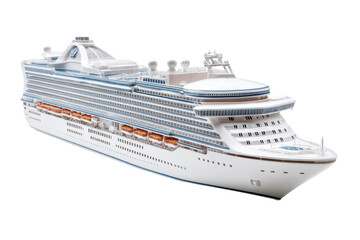 Luxury White Cruise Ship Isolated on Transparent Background