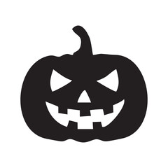 Jack-o'-Lantern Silhouette – Editable Halloween Pumpkin Icon with Scary Face, Black Cutout for Spooky Decor, Party Graphics, and Seasonal Design Projects