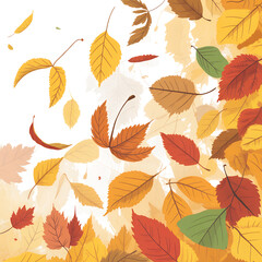 Autumn Leaves Falling in a Colorful Cascade