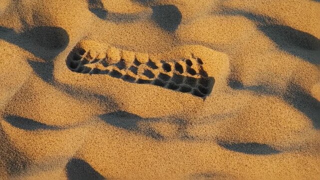 Ephemeral Footprints: Exploring the Transient Nature of Tracks in Shifting Sands with desert beauty