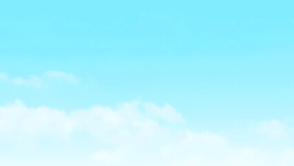 Blue sky with white fluffy cloud. Cumulus clouds background. Cloudscape morning sky. The concepts of freedom of life, never give up and positive though energy.