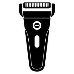 Electric Shaver Black Silhouette Vector on White Background