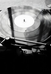 Turntable with vinyl record