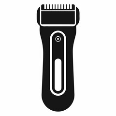 Minimalist Electric Shaver Vector Illustration – Black Silhouette