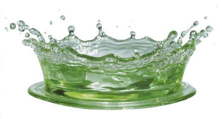 Liquid splash, crown shape, vibrant green