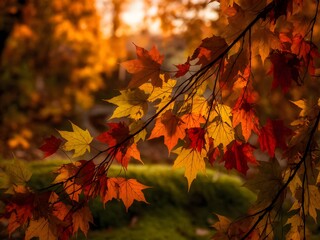 Autumn leaves in the forest