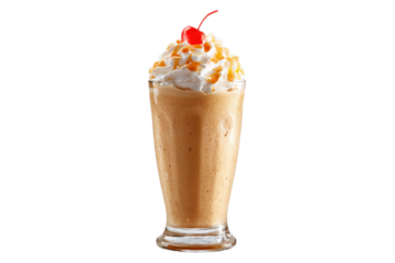 Date Shake with Whipped Cream and Cherry