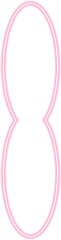 Neon outline shape featuring two merged oval shapes with a concave side.