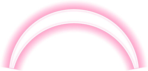 Neon outline shape with small concave and convex opposite sides.