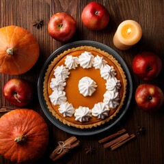 Fototapeta premium Autumn fruit pumpkin pie delight!