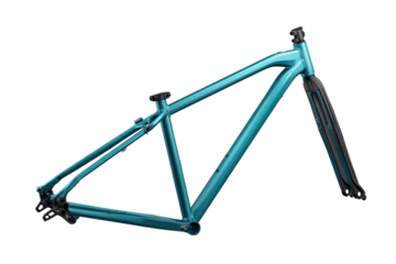 Teal Diamond Bicycle Frame on Transparent Background