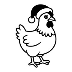 Chicken with Santa Hat