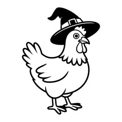 Chicken with Witch Hat