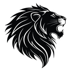 Lion head glowing in frozen desert silhouette