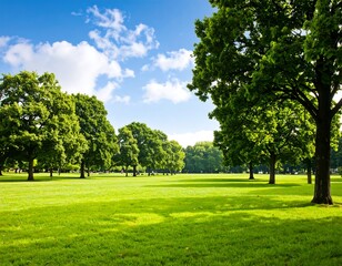 Lush parkland on a sunny day