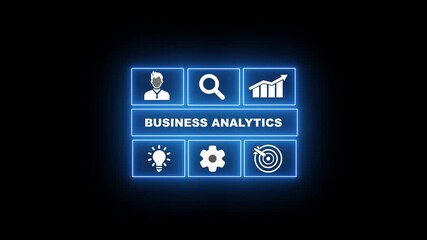 Business analytics concept. Business analytics is the process of using data analysis, statistical models, and digital tools to make informed business decisions, identify trends, - Powered by Adobe