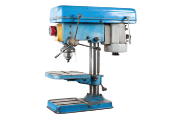 Vintage Blue Drill Press on Transparent Background