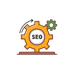 Search Engine Optimization Process Gears Turning Digital Marketing Strategy for Online Success
