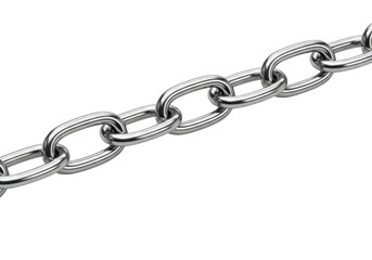 Obraz premium 3d realistic silver metal chain links isolated on transparent background