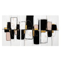 Abstract geometric art with black, white, and gold isolated on transparent background