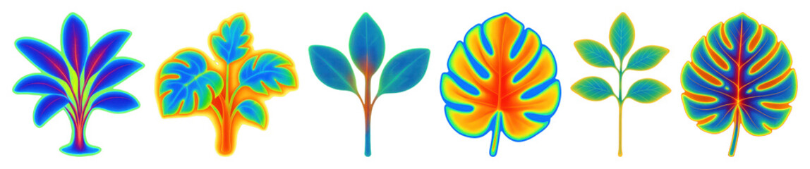 Fototapeta premium Vibrant thermal leaf illustrations
