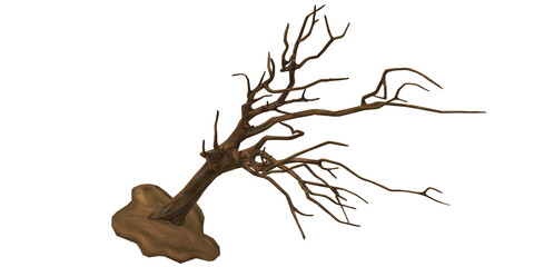 3D Render bare Tree isolated on a Transparent Background
