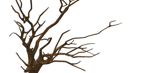 3D Render bare Tree isolated on a Transparent Background