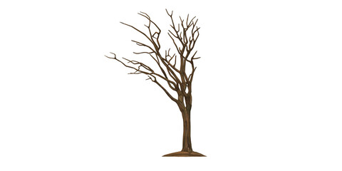 3D Render bare Tree isolated on a Transparent Background