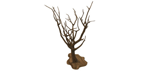 3D Render bare Tree isolated on a Transparent Background