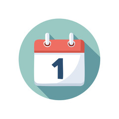 Calendar icon with day one in a circle