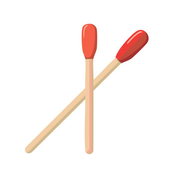 Illustration of two crossed matches, cartoon style on a white background.