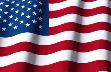 Obraz premium The American flag waving with vibrant colors and clear stars and stripes