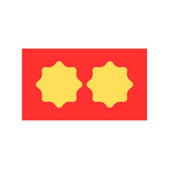 Two stars laying on red background 