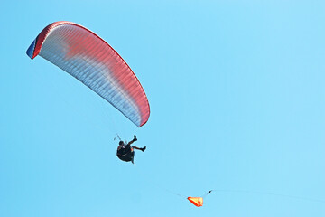 Paraglider being towed by a winch	