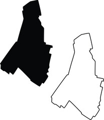 Map of Androscoggin County Maine USA Silhouette Flat and Outline Design