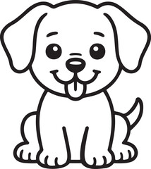 Obraz premium Cute puppy dog line art