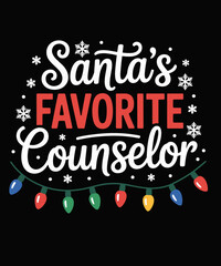 Funny Santa Favorite Counselor Funny Christmas School Counselor