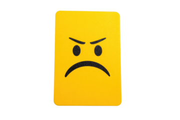 Yellow Angry Emotion Card on Transparent Background