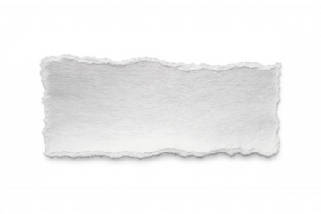 Torn piece of white paper with transparent background, ideal for adding a realistic touch to designs