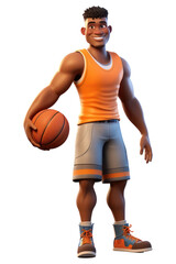 Fototapeta premium PNG Basketball cartoon sports player.
