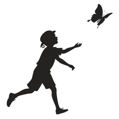 Child chasing butterfly