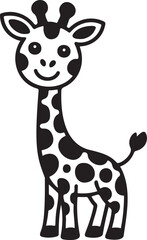 Cute cartoon giraffe animal illustration