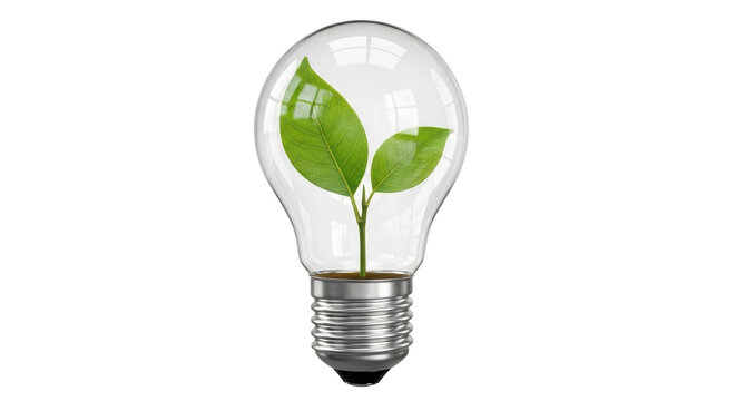 Isolated Lightbulb with Plant Inside